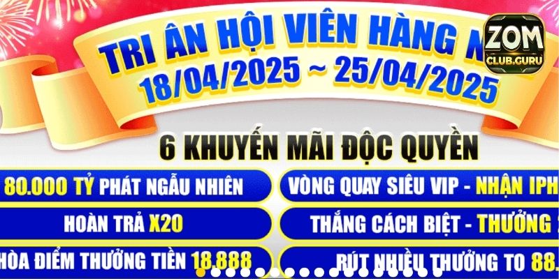 Chương trình khuyến mãi Zomclub siêu hot