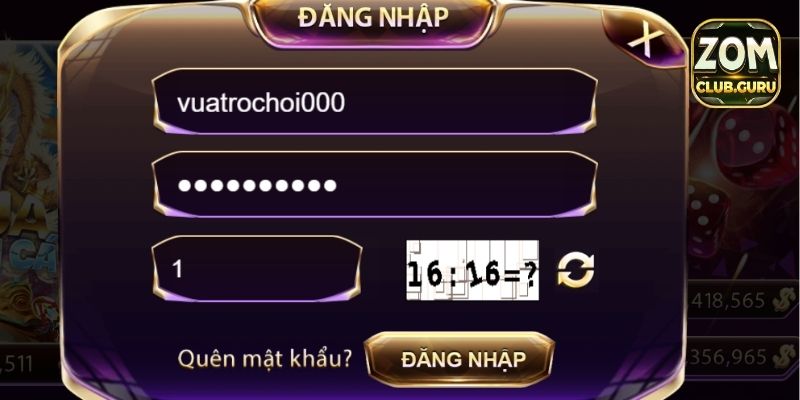 Quy trình đăng nhập Zomclub chi tiết